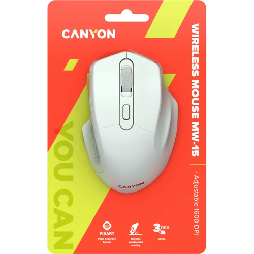 Мышь Canyon Wireless Pearl White (CNE-CMSW15PW): Радиус действия 10 м