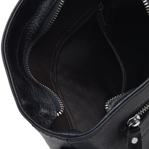 Мужская сумка планшет Borsa Leather черная (k15003-2-black): Тип ручки Без ручки, Плечевой ремень