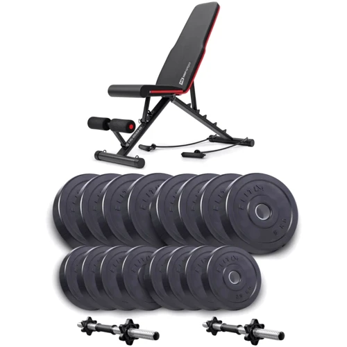 Скамья для жима и пресса Набор Elitum Titan гантели 2х31кг со скамьей Hop-Sport HS-2030 НВ (00-G00000331)