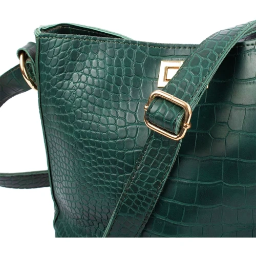 Женская сумка-мешок Valiria Fashion зеленая (4DETBI51030-4): Тип ручки На цепочке, Плечевой ремень, Длинная ручка