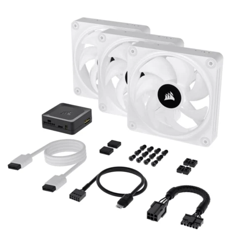 Кулер Corsair iCUE Link QX120 RGB PWM PC Fans Starter Kit with iCUE Link System Hub White (CO-9051006-WW) фото 10
