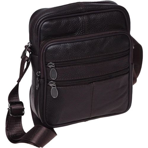 Мужская сумка через плечо Borsa Leather коричневая (K14012-brown) фото 9