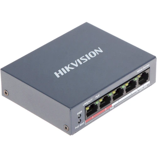 Сетевой коммутатор Hikvision DS-3E0105P-E/M(B): Тип Коммутатор неуправляемый