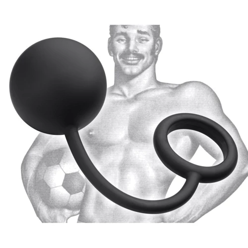 Анальный шарик Tom of Finland Silicone Cock Ring with Heavy Anal Ball