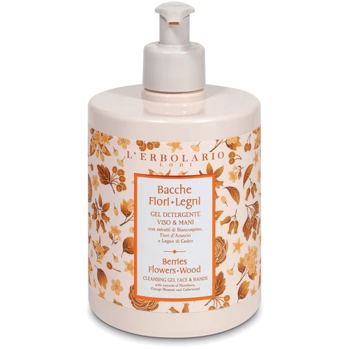 L'Erbolario Gel Detergente Viso and Mani Bacche Fiori Legni Очищаючий гель для обличчя та рук Сади Ломбардії 500 ml