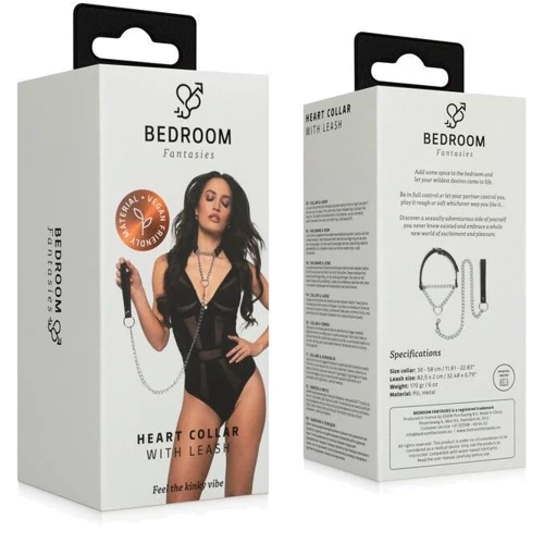 Ошейник с поводком Bedroom Fantasies: Collar with Chain Silver