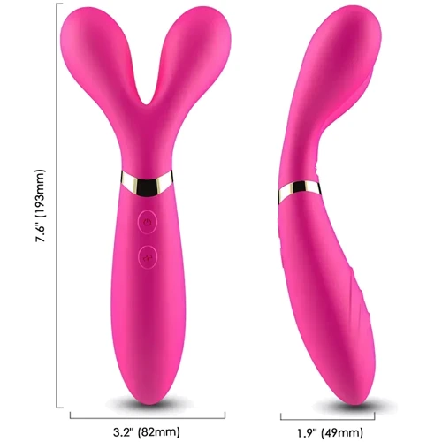 Двусторонний вибростимулятор BOSS Dual-head Massager Y-Wand Pink (BS5200026-1)