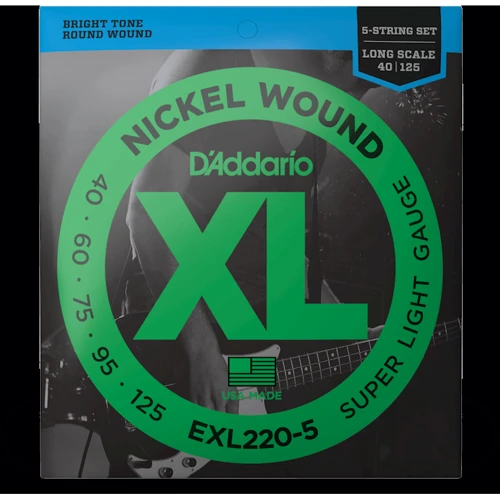Струна для гитар Набор струн D'addario EXL220-5 XL Nickel Wound Bass Super Light 5-String (40-125)