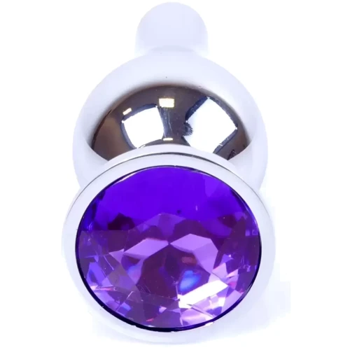 Анальная пробка с кристаллом BOSS of TOYS Boss Series - Jewellery Silver BUTT PLUG Purple, BS6400079