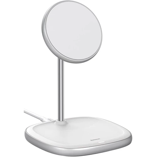 Зарядное устройство Baseus Wireless Charger Stand MagSafe Swan White (WXSW-02) for iPhone 16 I 15 I 14 I 13 I 12 series