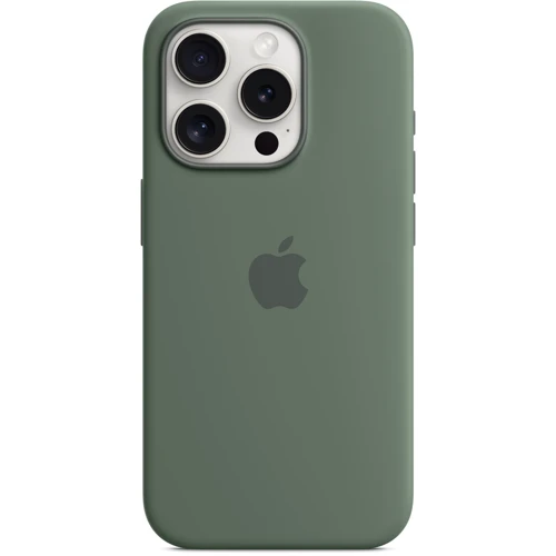 Чехол для iPhone Apple iPhone 15 Pro Silicone Case with MagSafe - Cypress (MT1J3ZM/A): Материалы Силикон
