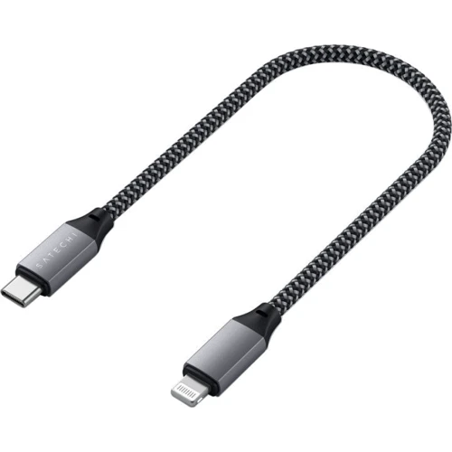 Кабель Satechi Cable USB-C to Lightning 25cm Space Grey (ST-TCL10M)