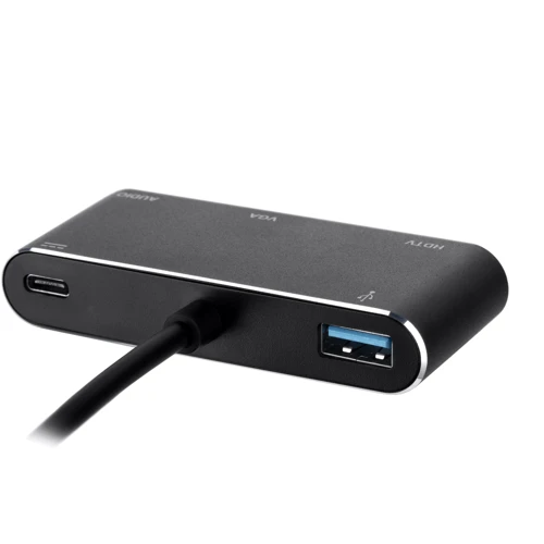 Адаптер 2E Adapter USB-C to USB-C+Mini-jack 3.5+HDMI+VGA Black (2E-W1408): Колір чорний