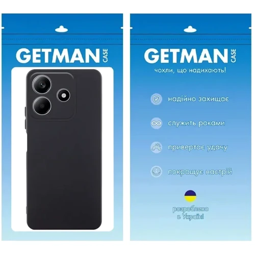 Чехол для телефонов TPU Case Getman Liquid Silk Full Camera Black for Xiaomi Redmi Note 14 5G
