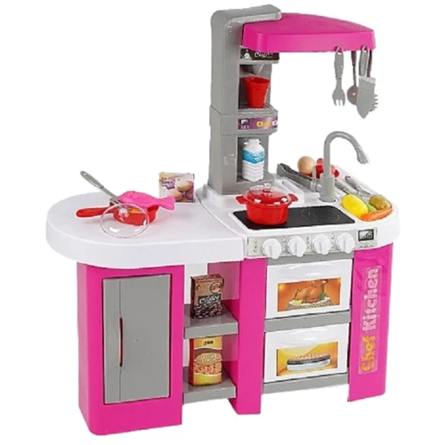 

Кухня детская Modern Kitchen: 53 аксессуара, мелодии, звук, свет, рабочий кран, парогенератор, посуда (922-169)