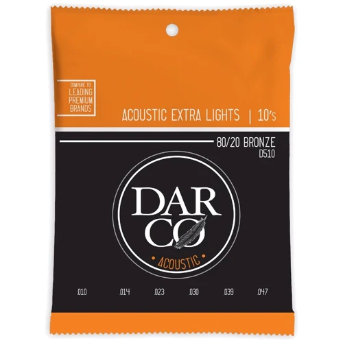 Струна для гитар Струны MARTIN D510 Darco Acoustic 80/20 Bronze Extra Light (10-47)