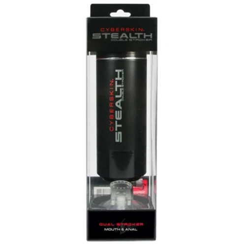 Двойной мастурбатор на присоске Topco Sales CyberSkin® Stealth Double Stroker, Mouth & Ass - ротик+попка, 27х8 см