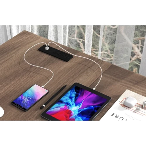 Компьютерный стол Costway Hutch L-образный с зарядным (5903032062388)