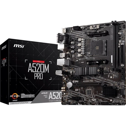MSI A520M PRO: Разъемы на плате PCI Express x1, SATA 3.0, M.2