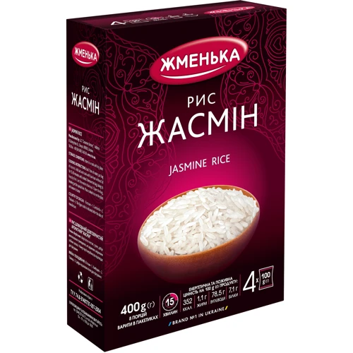 Рис Жменька Жасмин в пакетиках для варки 4х100 г (4820038700453)