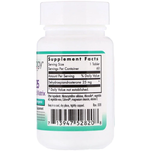 Nutricology DHEA 25 Micronized Lipid Matrix 60 Tabs (ARG-52820): Форма випуску таблетки