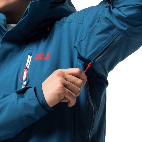 Горнолыжная куртка Jack Wolfskin Snow Summit Jacket 1113371-1350 50 синяя зимняя с капюшоном фото 6