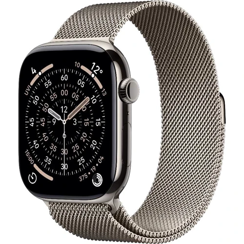 Apple Watch Series 11 GPS + Cellular 46mm Natural Titanium Case with Natural Milanese Loop - S/M (MFCY4)