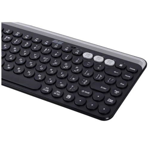 Клавиатура 2E KS250 Wireless/Bluetooth Black (2E-KS250WBK): Тип клавиатуры компактная