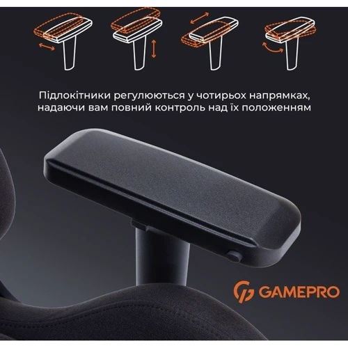 Игрово кресло Gamepro GC900DB Size XL Fabric Black фото 17