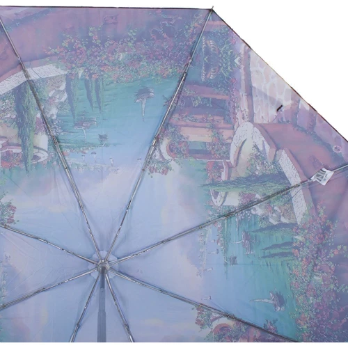 Парасолька жіночий механічний Magic Rain зелений (ZMR51224-4): Фасон Складаний (5 складань)