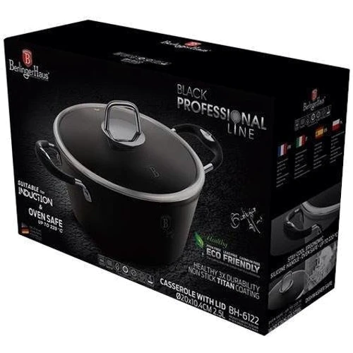 Каструля Berlinger Haus Black Professional Line з кришкою 6.1л Ø28х12.4см (BH 6124): Тип Традиционная