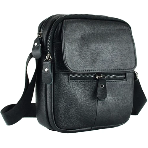 Мужская сумка планшет Borsa Leather черная (101106-black)