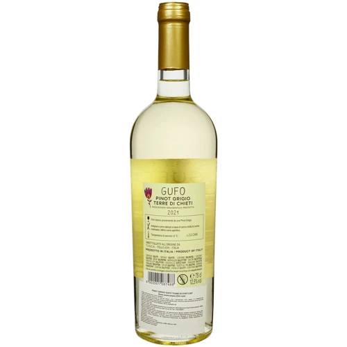 Вино Gufo Pinot Grigio Terre Di Chieti белое сухое 0.75 л (FSH_8002001087488): Страна производитель Италия