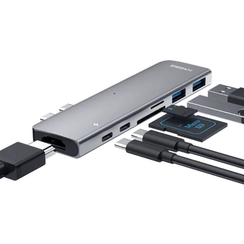 Адаптер Xiaomi Adapter Hagibis Dual USB-C to HDMI + 2хUSB-C + SD + 2xUSB3.0 Silver (04214): Інтерфейс підключення USB-C