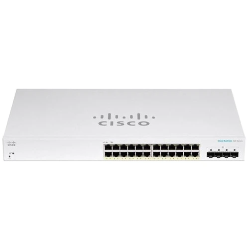 Сетевой коммутатор Cisco CBS220-24FP-4G-EU: Количество портов Gigabit Ethernet (10/100/1000) 24