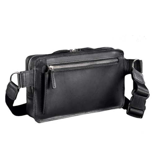 Сумка поясная BlankNote DROPBAG MAXI (Кожа Crazy Horse) графит - черная (BN-BAG-20-g-kr): Фактура Матовая, Гладкая