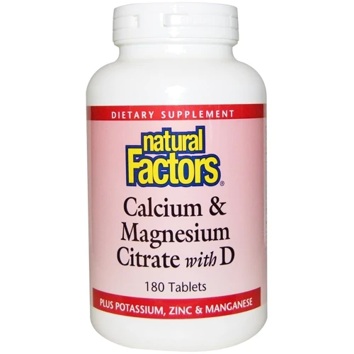 Natural Factors, Calcium & Magnesium Citrate with D, 180 Tablets (NFS01608)