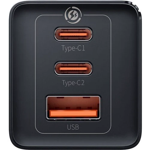Зарядное устройство Baseus Wall Charger GaN5 Pro 2xUSB-C+USB 65W with USB-C Cable Black (CCGP120201): Кабель в комплекте USB-C