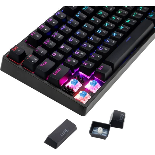 Клавиатура 1STPLAYER DK5.0 RGB Outemu Blue Switch: Дополнительно украинская раскладка, подсветка клавиш, влагоустойчивость