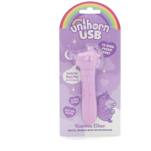 Вібратор-єдиноріжка Unihorn USB Bullet - Karma Lilac, віброкуля, USB зарядка
