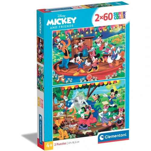 Пазл 2 в 1 Clementoni Mickey and Friends 2 по 60 элементов (8005125216208)