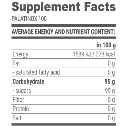 Extrifit Palatinox 100 1000 g /10 servings/ Unflavored: Тип Энергетики