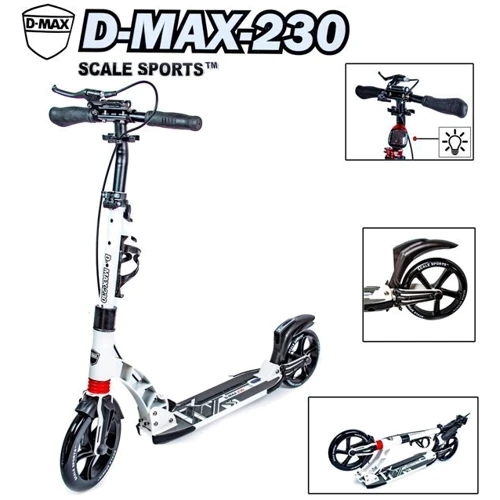 Двухколесный самокат Scale Sports. D-Max -230. White. Ручной тормоз!: Максимальная допустимая нагрузка, кг 115 кг