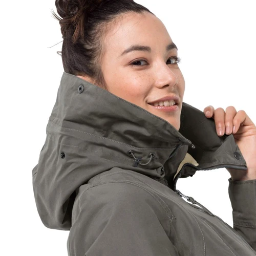 Парка Jack Wolfskin Rocky Point Parka 1109372-5066 40 серая демисезонная с капюшоном: Тип застежки На молнии