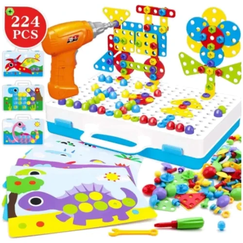 Развивающая мозаика Tu Le Hui Динозавры на шурупах 105 деталей (TLH-08)