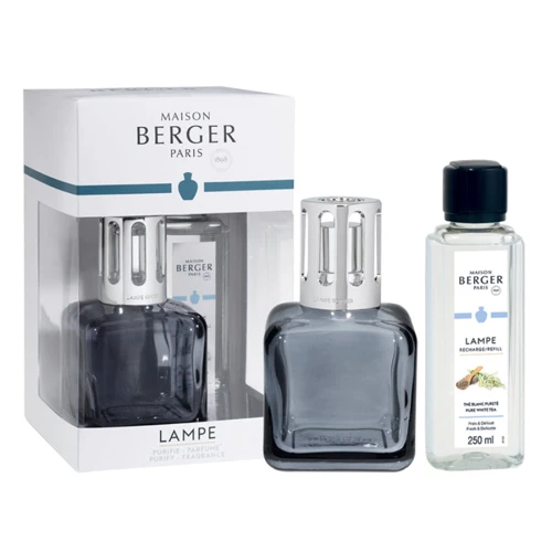 Аромалампа Maison Berger Paris ICE CUBE GREY 270 мл с ароматом PURE WHITE TEA 250 мл (4711)