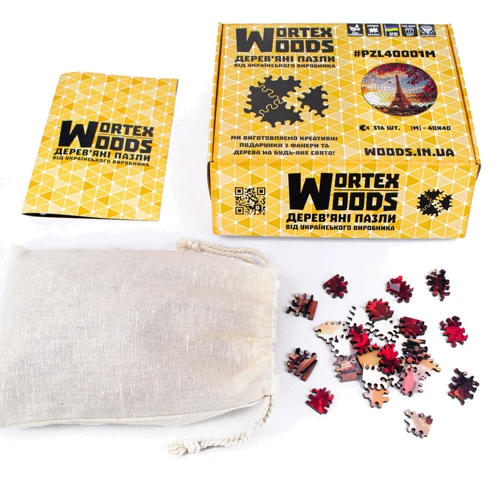 Деревянный пазл Wortex Woods Эйфелева башня 30х30 (PZL40001-30х30) фото 5