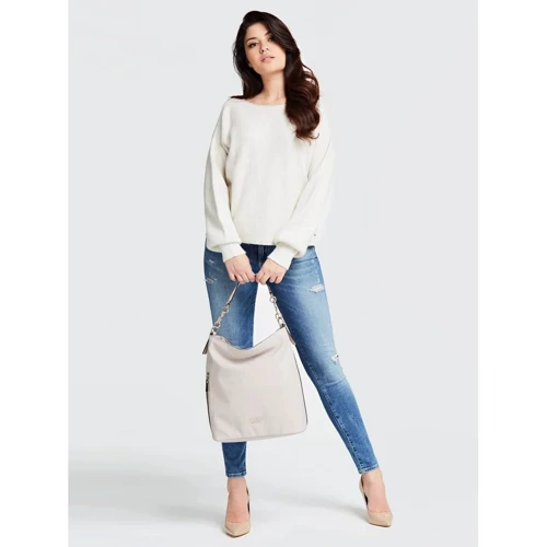 Женская сумка-мешок Guess Tara Hobo бежевая (HWEG7474020-MOT): Тип Сумки