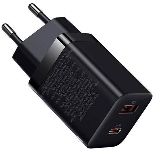 Зарядное устройство Baseus Wall Charger USB+USB-C Super Si Pro 30W Black (CCSUPP-E01)
