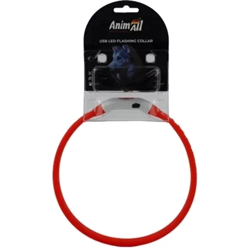 Ошейник AnimAll 0167 LED-S 40 см для собак с подзарядкой USB красный (6914068020167): Цвет красный